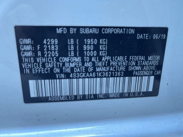 2019 Subaru Impreza 2.0i