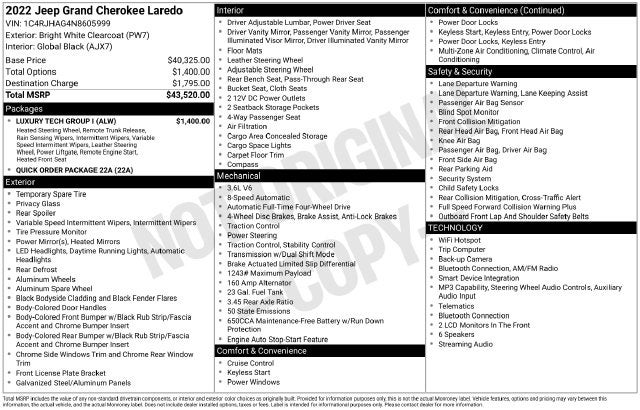 2022 Jeep Grand Cherokee Laredo 4x4