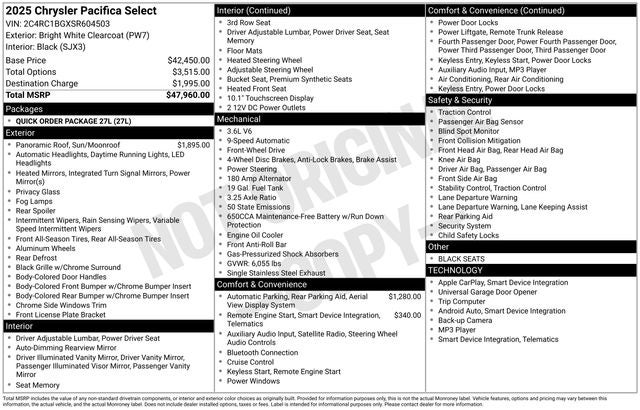 2025 Chrysler Pacifica Select