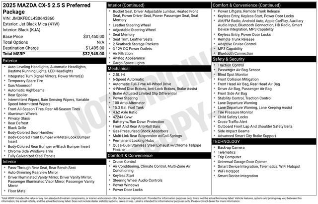 2025 Mazda Mazda CX-5 2.5 S Preferred