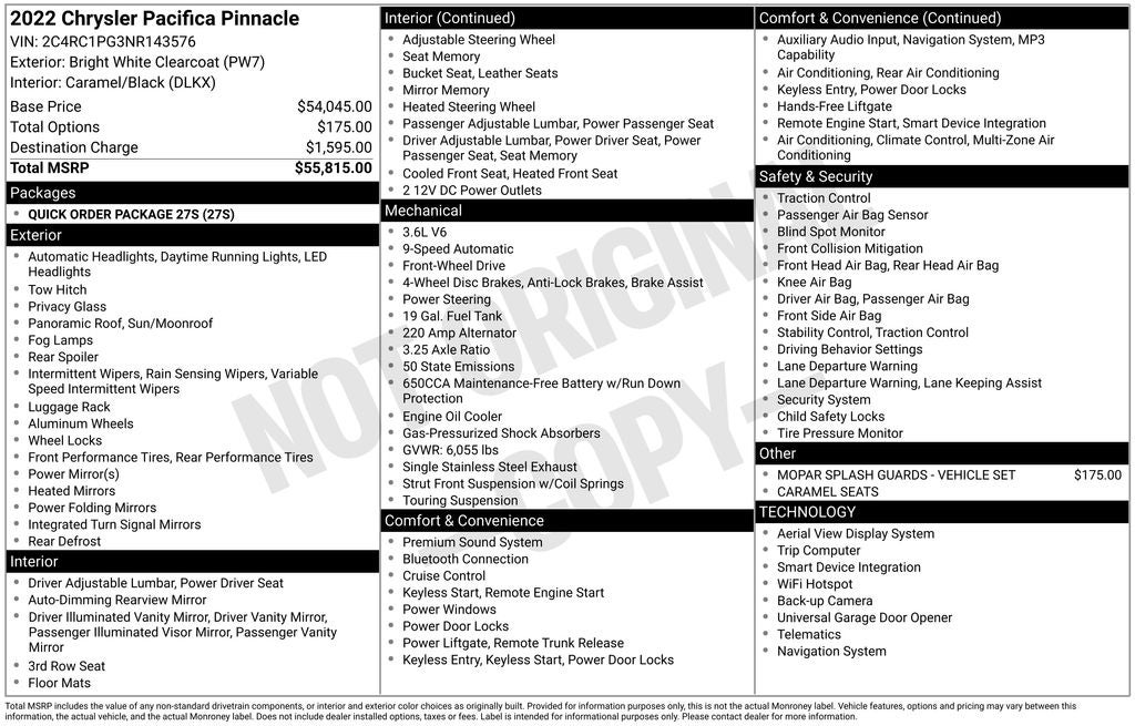 2022 Chrysler Pacifica Pinnacle