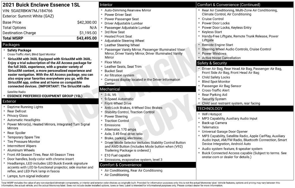 2021 Buick Enclave Essence