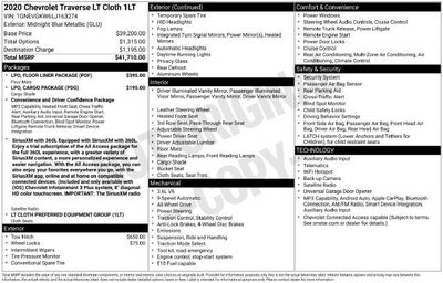 2020 Chevrolet Traverse LT Cloth