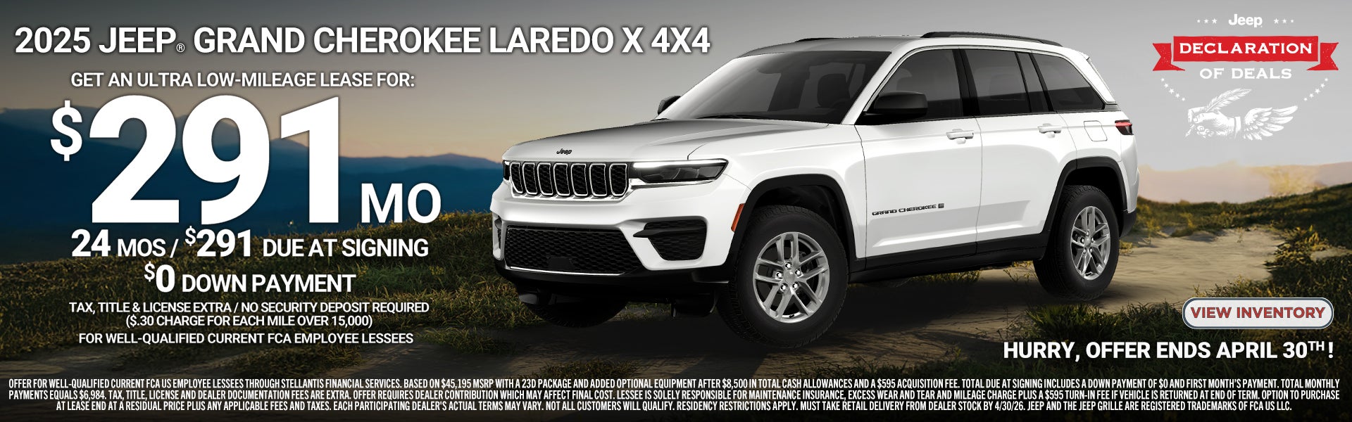 2025 Jeep Grand Cherokee Lease Special